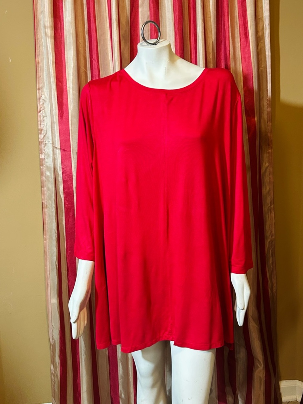 Lane Bryant Bright Red Long-Sleeve Tunic Top